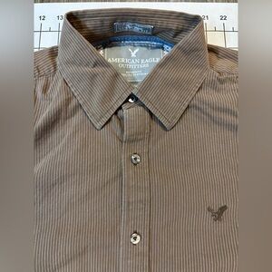 American Eagle Outfitters Brown Casual Button Down Shirt